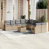 Image de vidaXL Salon de jardin 11 pcs - Beige résine tressée