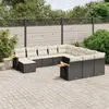 Image de vidaXL Salon de jardin 11 pcs - Noir