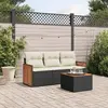Image de vidaXL Salon de jardin - 4 pcs noir résine tressée