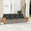 Image de Salon de jardin avec coussins - Gris