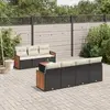 Image de vidaXL Salon de jardin 8 pcs - Résine tressée noir
