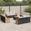 Image de vidaXL Salon de jardin avec coussins 13 pcs noir