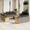 Image de vidaXL Salon de jardin 13 pcs - Gris résine tressée
