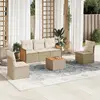 Image de VidaXL Salon de jardin 6 pcs - Beige Résine Tressée