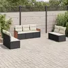 Image de VIDAXL Salon de jardin 7 pcs Noir Résine tressée