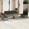 Image de VIDAXL Salon de jardin - Gris, résine tressée avec rangement intégré