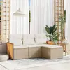 Image de vidaXL Salon de jardin 4 pcs Beige