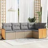 Image de vidaXL Salon de jardin 5 pcs - Beige