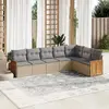 Image de VIDAXL Salon de jardin avec coussins beige - 7 pièces