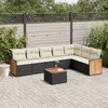 Image de vidaXL Salon de jardin 8 pcs - Noir