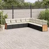 Image de VidaXL Salon de jardin 9 pcs - Noir résine tressée
