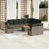 Image de VIDAXL Salon de Jardin 11 pcs avec Coussins - Gris Résine Tressée