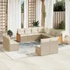 Image de VIDAXL Salon de jardin - Beige, résine tressée avec rangement intégré