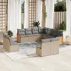 Image de vidaXL Salon de jardin avec coussins 11 pcs Résine tressée - Beige