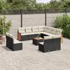 Image de vidaXL Salon de jardin 12 pcs - Noir