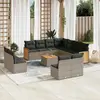 Image de vidaXL Salon de jardin 12 pcs - Gris