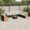 Image de vidaXL Salon de jardin 11 pcs - Noir résine tressée