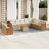Image de vidaXL Salon de jardin 11 pcs - Beige
