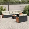 Image de vidaXL Salon de jardin 9 pcs - Noir