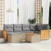 Image de vidaXL Salon de jardin 7 pcs - Beige