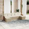 Image de vidaXL Salon de jardin 7 pcs beige