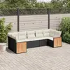Image de vidaXL Salon de jardin 7 pcs - Noir