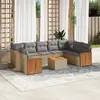 Image de vidaXL Salon de jardin 10 pcs - Beige