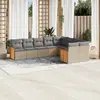 Image de Salon de jardin VIDAXL - 9 pcs - Coussins beige