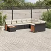 Image de vidaXL Salon de jardin 10 pcs avec coussins - Noir