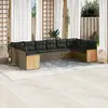 Image de vidaXL Salon de jardin - 10 pcs Résine tressée Gris