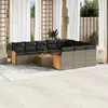 Image de Salon de jardin vidaXL 11 pièces avec coussins - Gris