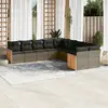 Image de VIDAXL Salon de jardin 10 pcs - Gris