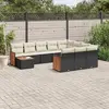 Image de VIDAXL Salon de jardin - Noir, résine tressée avec rangement intégré