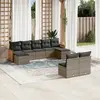Image de VidaXL Salon de jardin 9 pcs - Gris résine tressée