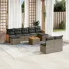 Image de vidaXL Salon de jardin avec coussins 10 pcs gris