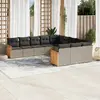 Image de vidaXL Salon de jardin 11 pcs avec coussins gris