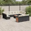 Image de VIDAXL Salon de jardin avec coussins 14 pcs - Noir Résine Tressée