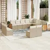 Image de vidaXL Ensemble de jardin avec coussins 12 pcs - Beige résine tressée