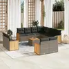 Image de vidaXL Salon de jardin 12 pcs - Gris
