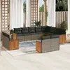 Image de vidaXL Salon de jardin 12 pcs - Gris