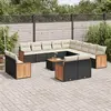 Image de Salon de jardin 14 pcs noir