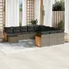Image de vidaXL Salon de jardin 12 pcs - Gris Résine Tressée