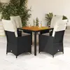 Image de vidaXL Ensemble à manger de jardin 5 pcs - Noir