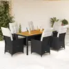 Image de vidaXL Ensemble à manger de jardin 7 pcs - Noir