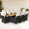 Image de vidaXL Ensemble à manger jardin 9 pcs - Noir