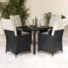 Image de VidaXL Ensemble à manger jardin 5 pcs noir Résine tressée