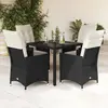 Image de vidaXL Ensemble à manger de jardin 5 pcs noir