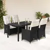 Image de vidaXL Ensemble à manger de jardin 5 pcs Résine tressée Noir