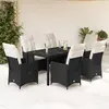 Image de VIDAXL Ensemble à manger de jardin 7 pcs noir