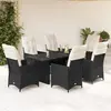 Image de VidaXL Ensemble à manger de jardin résine tressée 7 pcs - Noir